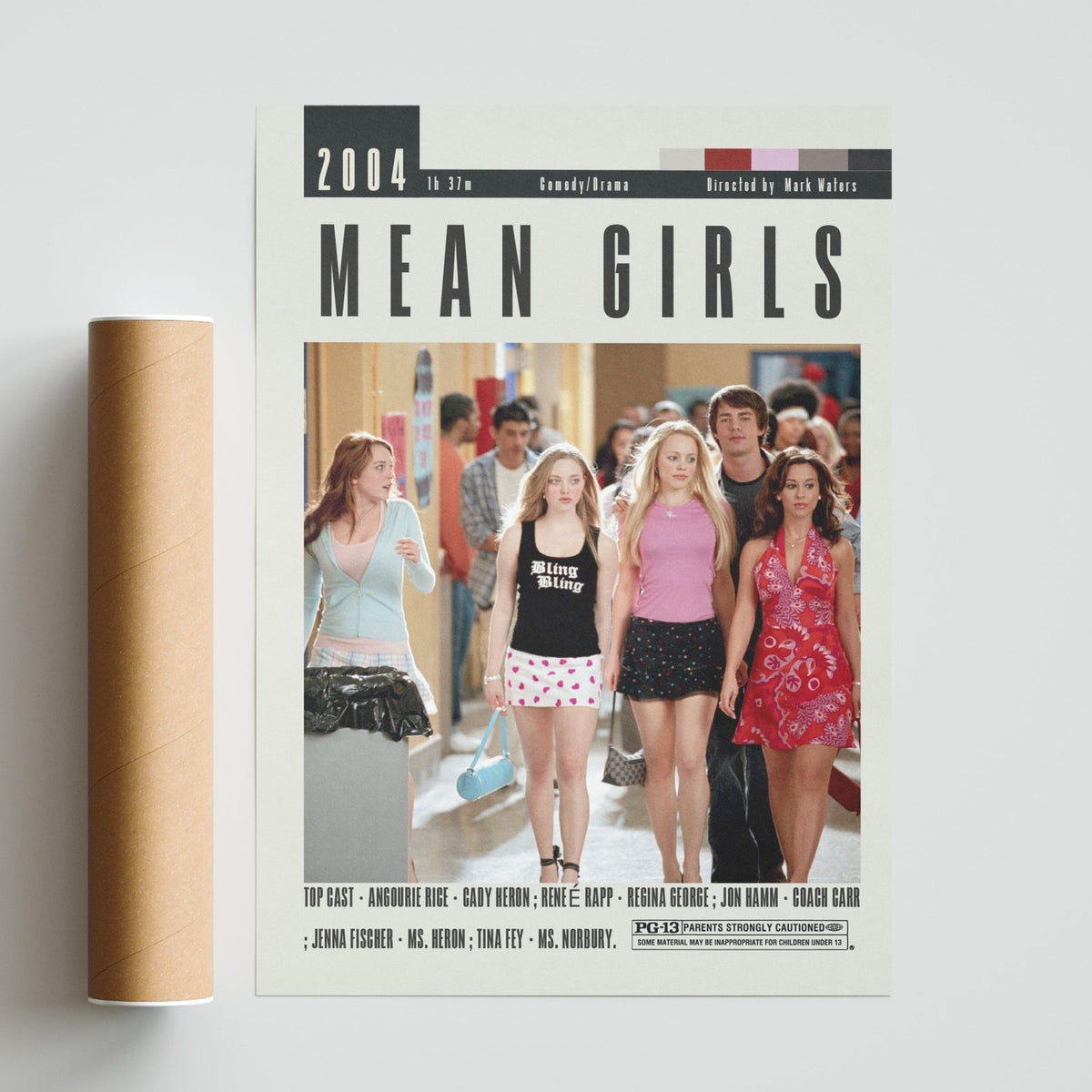 Mean Girls 2004 romcom film poster — Cady Heron Lindsay Lohan Plastics high school wall art print UK - 98types