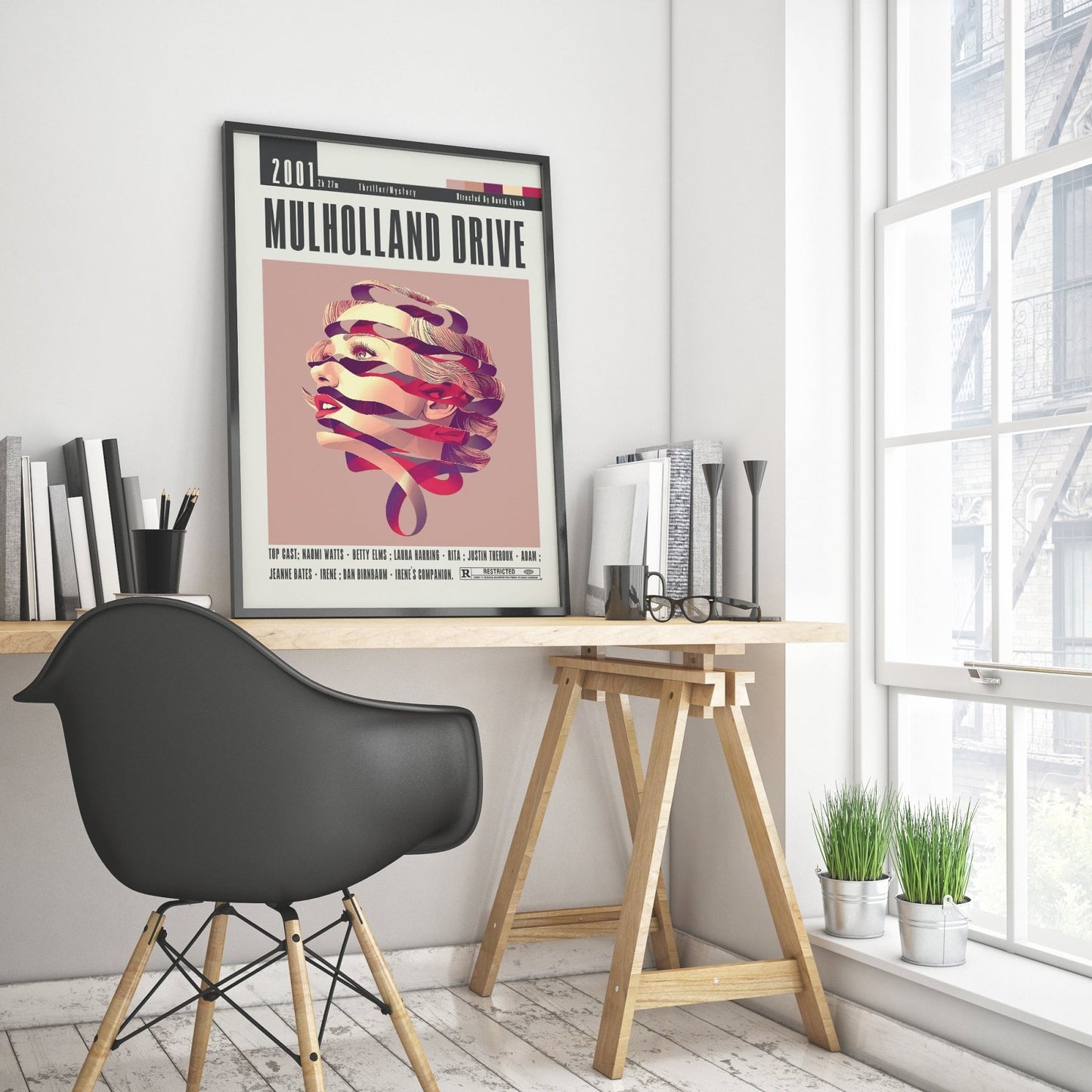 Mulholland Drive 2001 film poster — David Lynch Naomi Watts Laura Harring Hollywood dreams wall art print UK