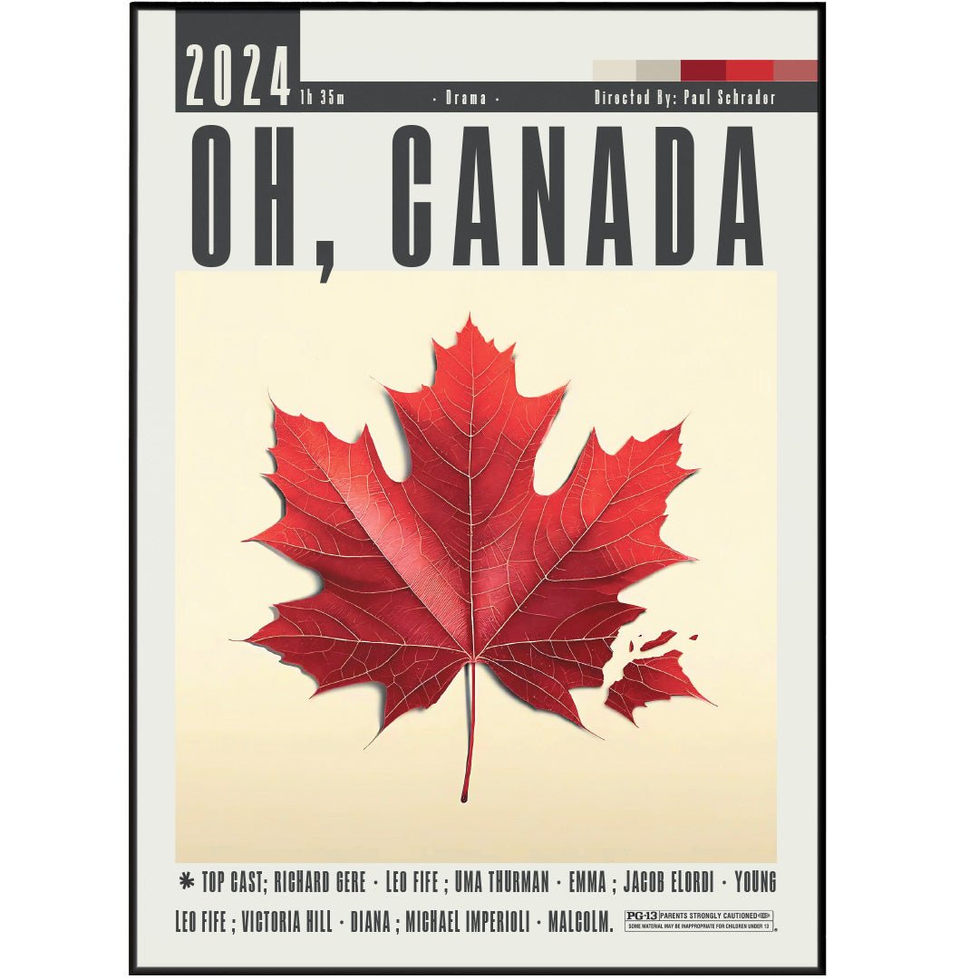 Oh, Canada 2024 minimalist movie poster print – 98types
