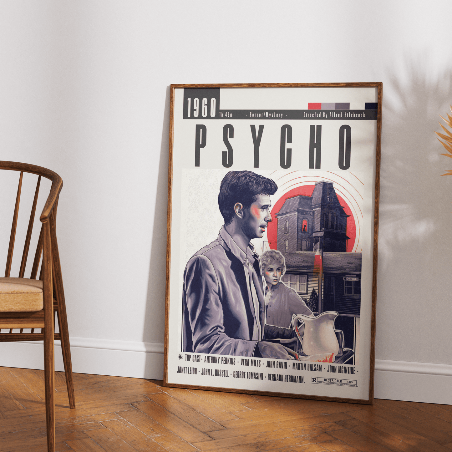 Psycho Poster | Alfred Hitchcock Movie - 98typesModern Minimal Movies