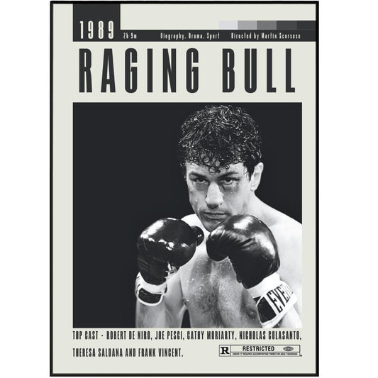 Raging Bull Poster | Martin Scorsese Movies - 98types