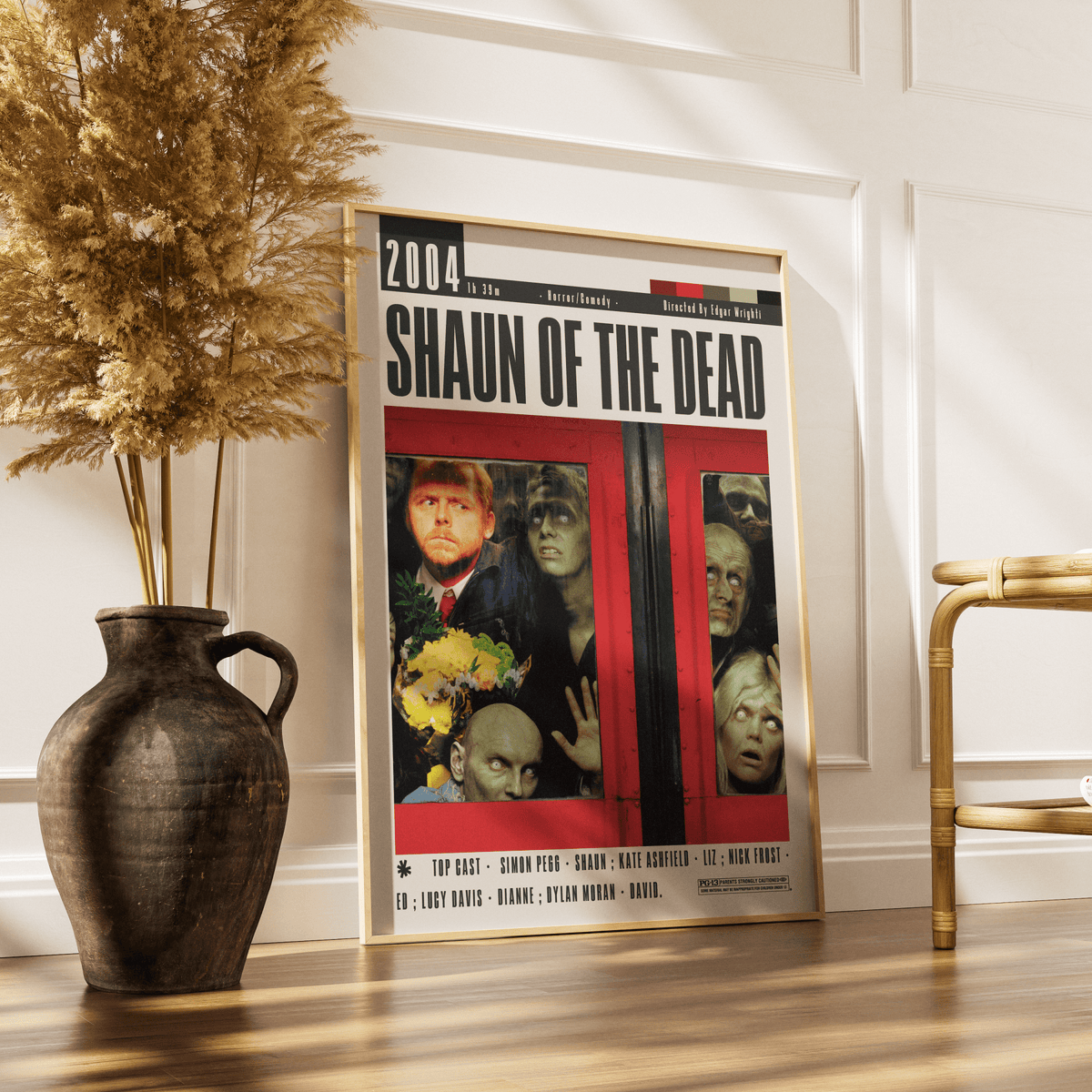 Shaun of the Dead 2004 British comedy horror film poster — Edgar Wright Simon Pegg Nick Frost zombie wall art print UK - 98types