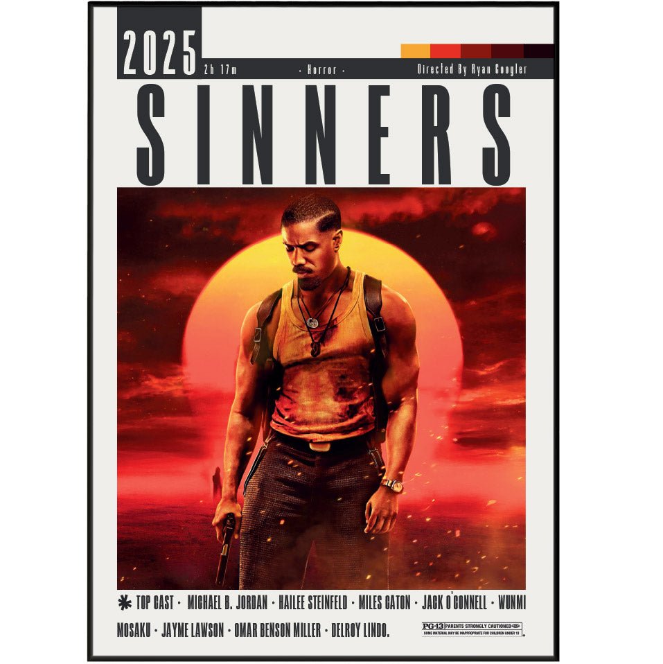 Sinners 2025 Oscar nominated movie poster art print UK