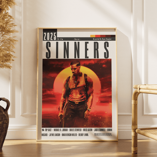Sinners 2025 Oscar nominated movie poster art print UK