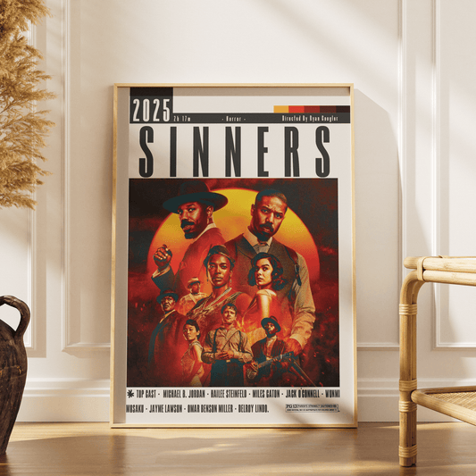 Sinners 2025 Oscar nominated movie poster art print UK