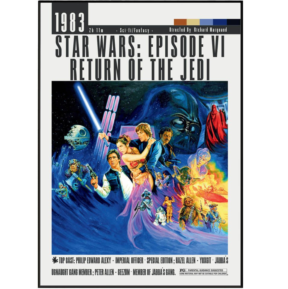 Star Wars Episode VI – Return of the Jedi Film Posters - 98typesModern Minimal Movies