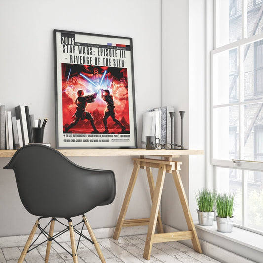 Star Wars Revenge of the Sith 2005 film poster print UK — Anakin Skywalker Darth Vader wall art 260gsm Camden - 98types