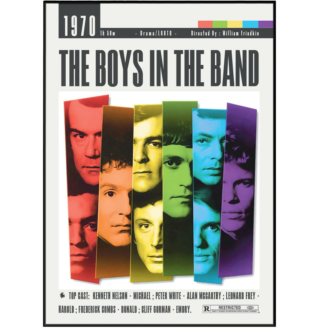 The Boys in the Band 2020 LGBTQ+ film poster — Jim Parsons Zachary Quinto Matt Bomer 1968 New York gay party wall art print UK - 98types