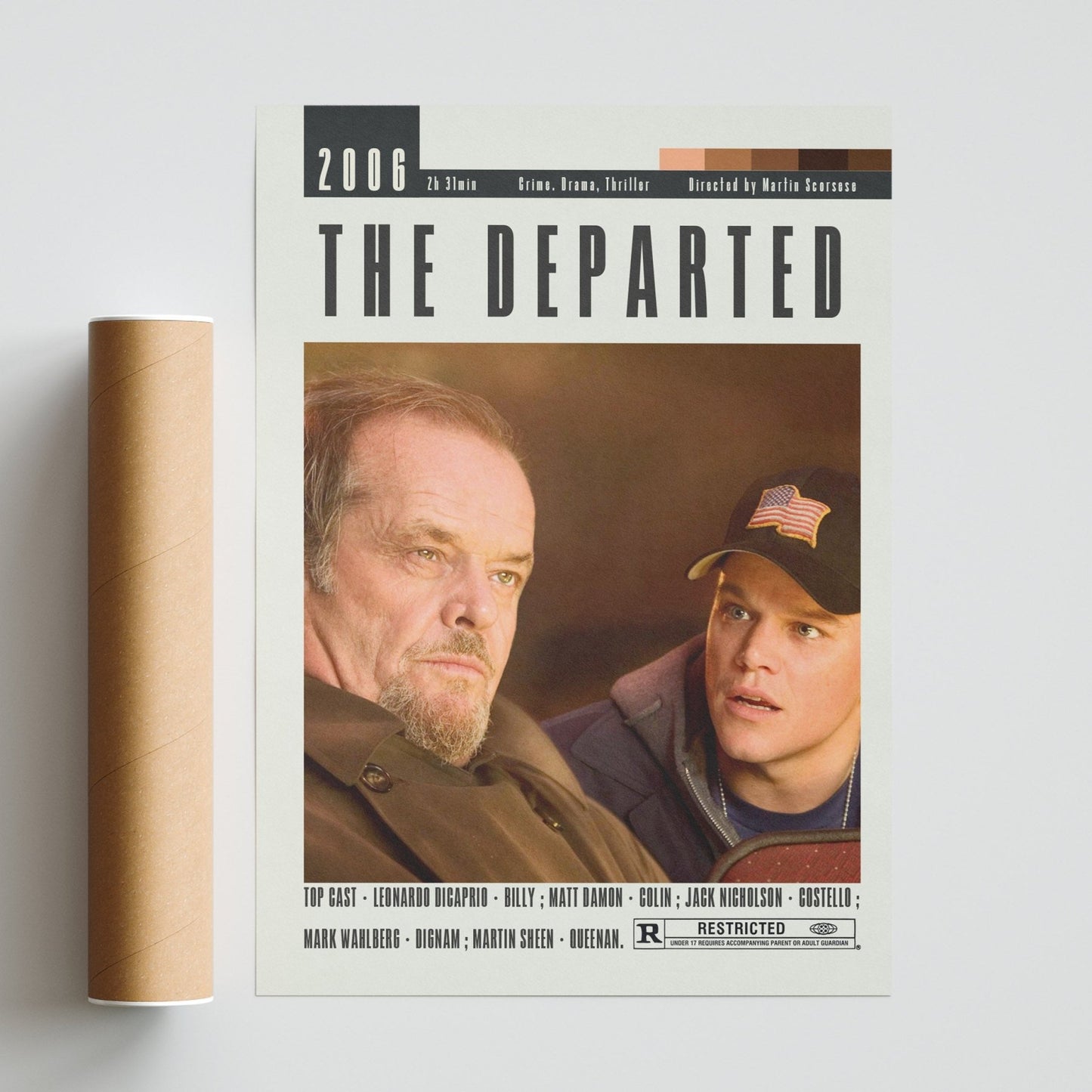 The Departed 2006 Martin Scorsese film poster print UK — minimalist wall art 260gsm Camden Market