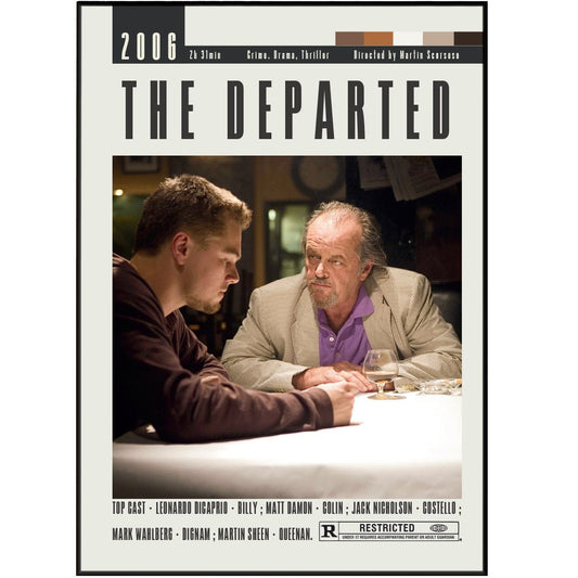 The Departed 2006 Martin Scorsese film poster print UK — minimalist wall art 260gsm Camden Market