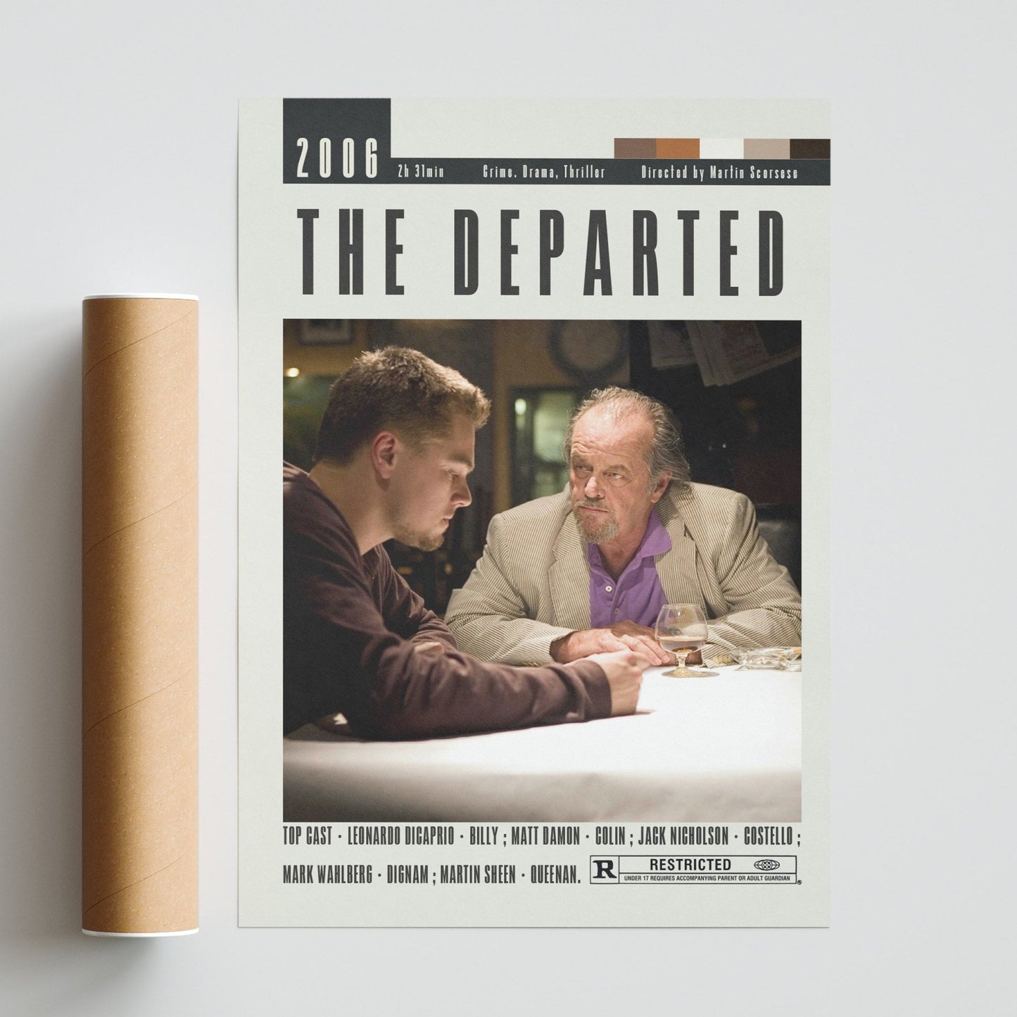 The Departed 2006 Martin Scorsese film poster print UK — minimalist wall art 260gsm Camden Market
