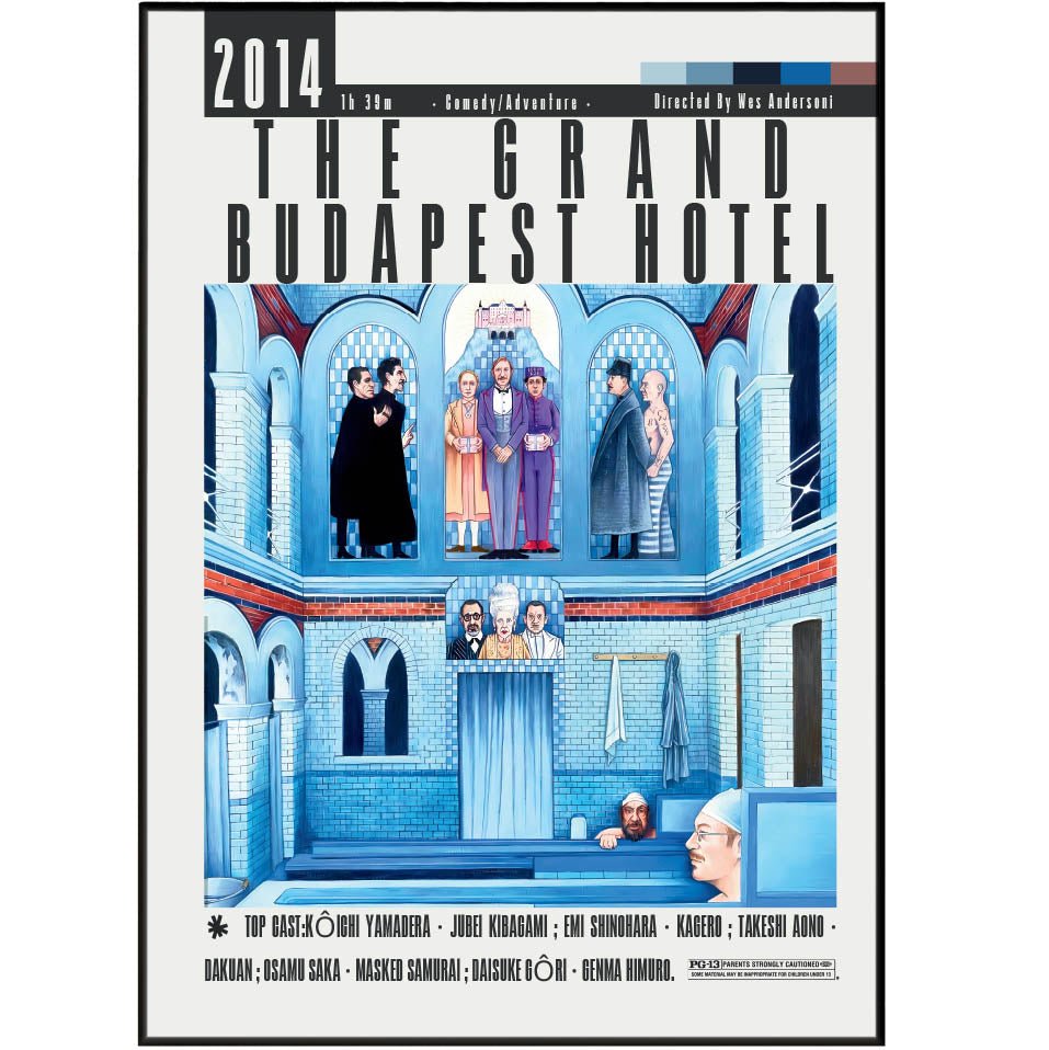 The Grand Budapest Hotel Film Poster - 98typesModern Minimal Movies