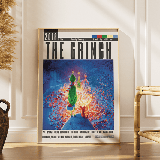 The Grinch 2018 animated Christmas film poster — Benedict Cumberbatch Whoville Illumination wall art print UK