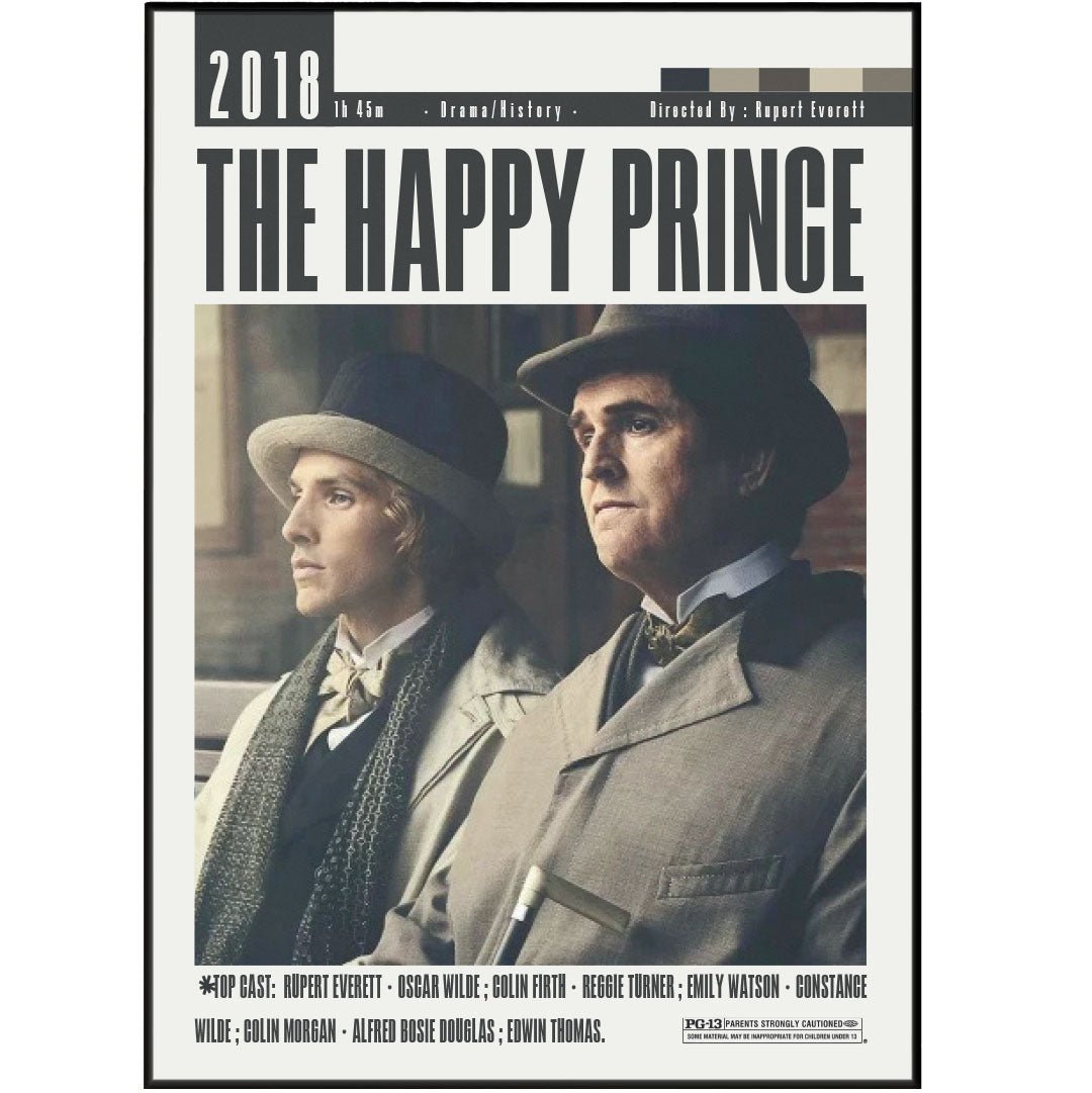 The Happy Prince 2018 LGBTQ+ film poster — Rupert Everett Oscar Wilde exile Paris tragedy wall art print UK - 98types