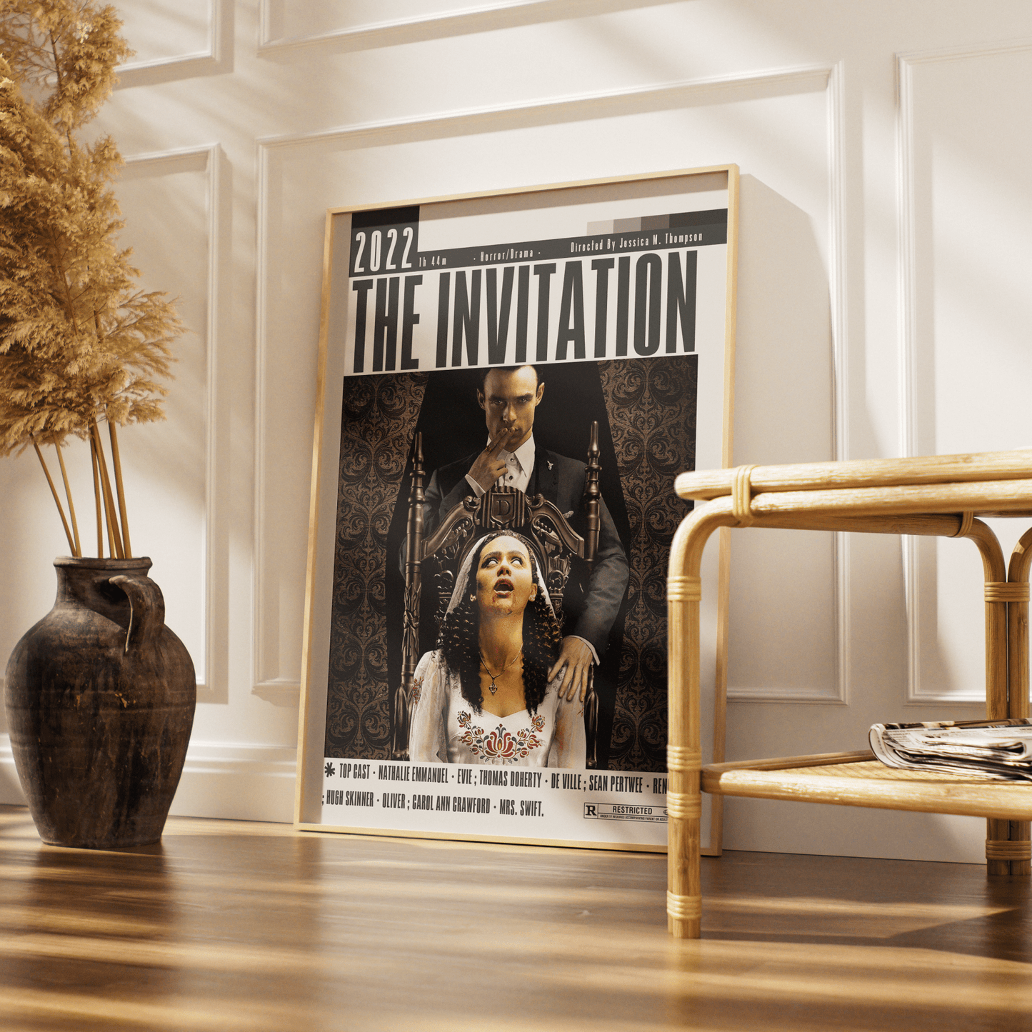 The Invitation 2022 horror film poster — Nathalie Emmanuel vampire gothic manor England wall art print UK