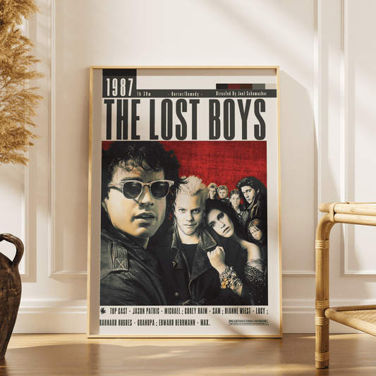 The Lost Boys 1987 horror film poster — Kiefer Sutherland Jason Patric Santa Carla vampire teen wall art print UK