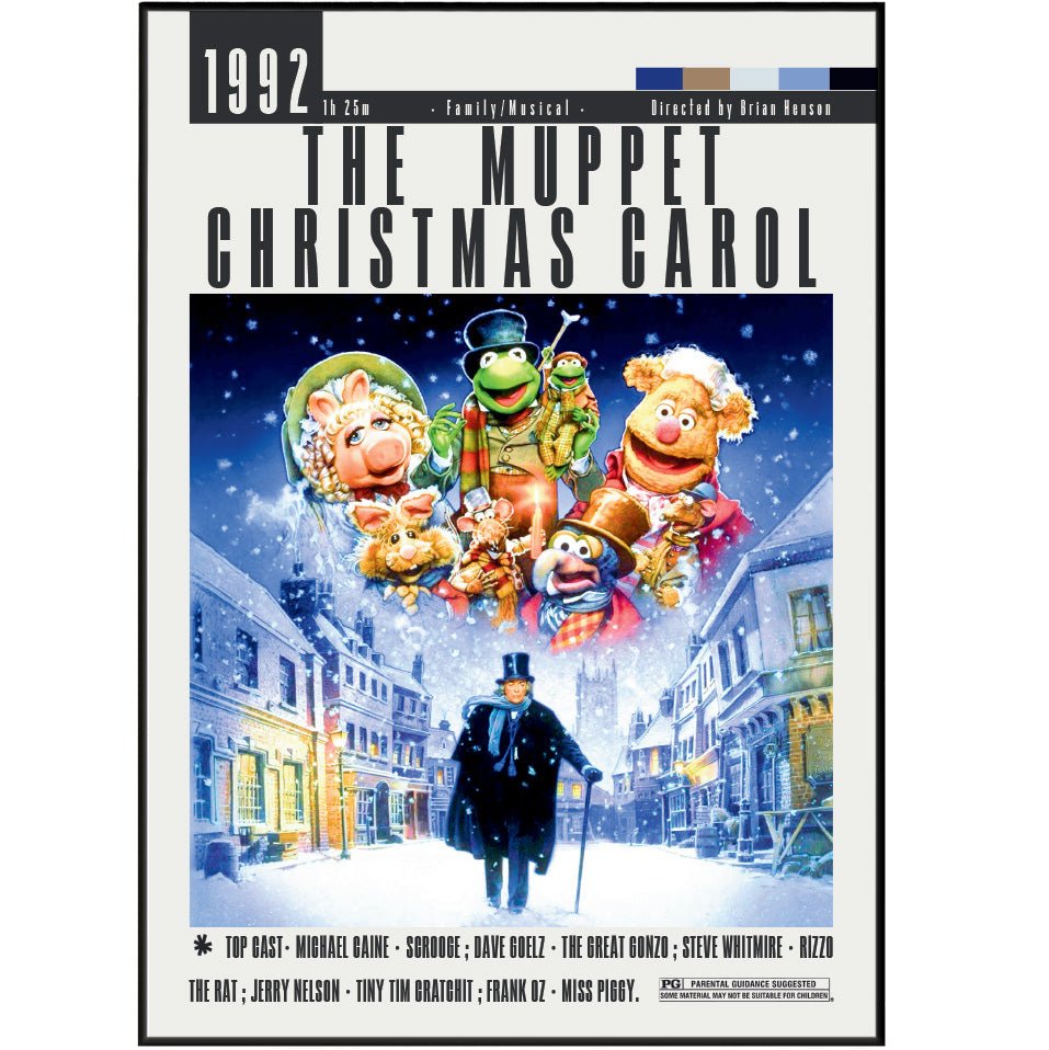 The Muppet Christmas Carol 1992 minimalist movie poster print – 98types