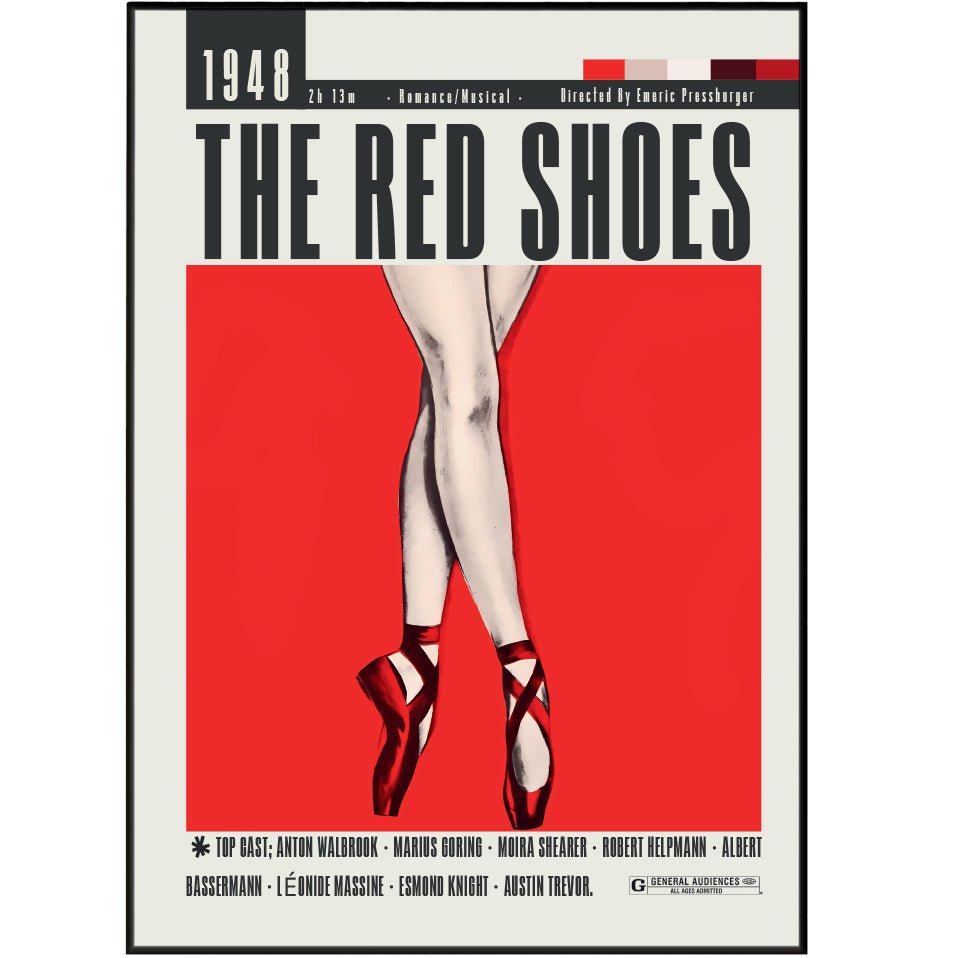The Red Shoes 1948 minimalist movie poster print – 98types