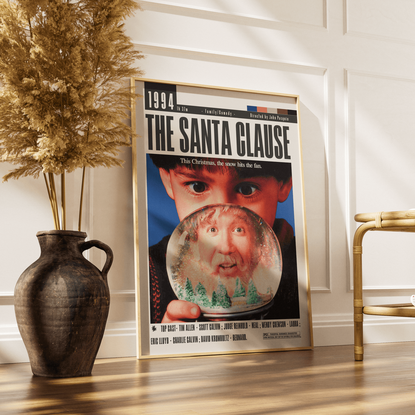 The Santa Clause 1994 Christmas comedy film poster — Tim Allen Scott Calvin Santa North Pole wall art print UK