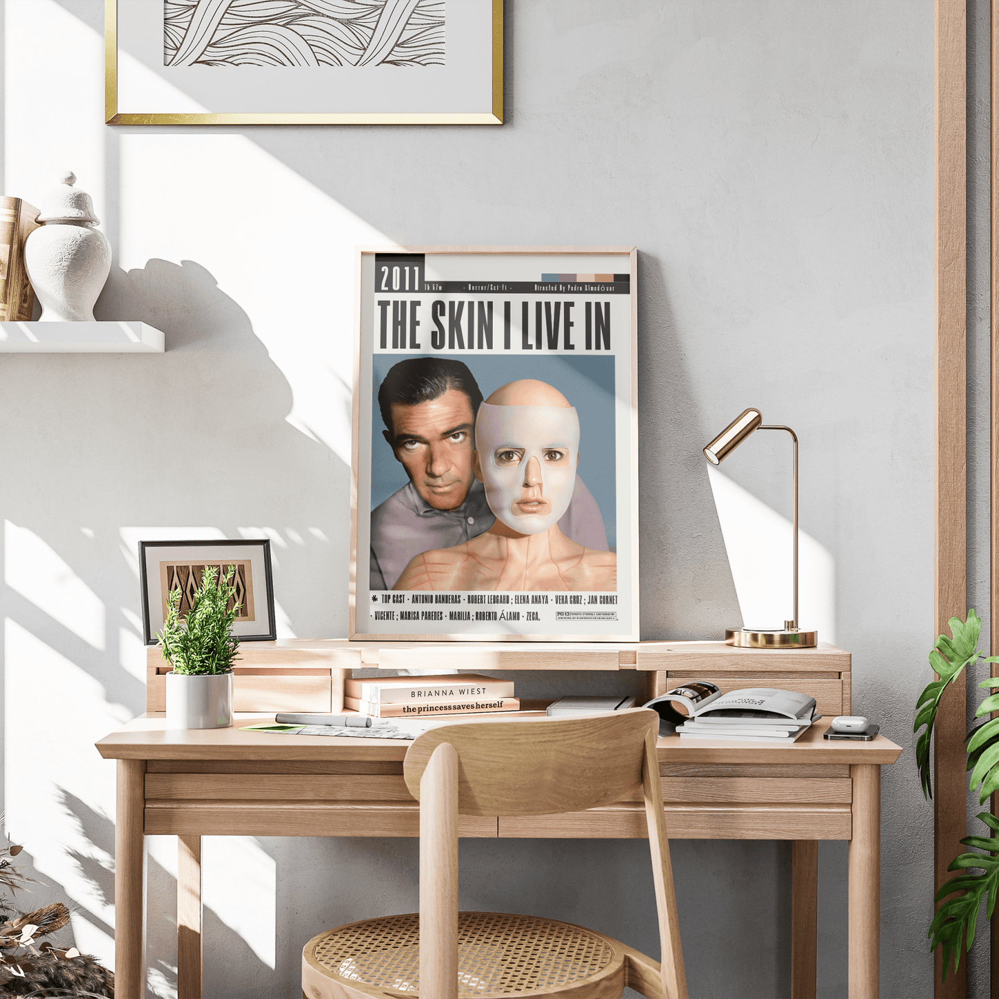 The Skin I Live In 2011 thriller film poster — Almodóvar Antonio Banderas body horror wall art print UK