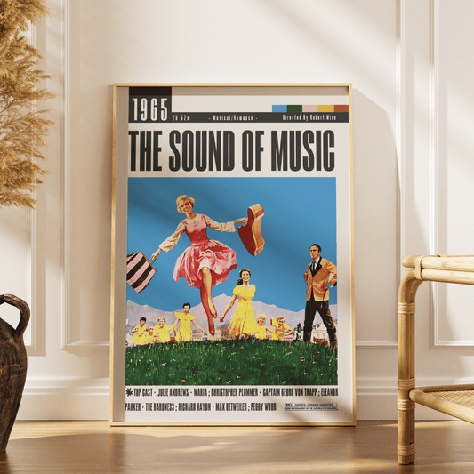 The Sound of Music 1965 classic film poster — Julie Andrews Austrian Alps minimalist wall art print UK