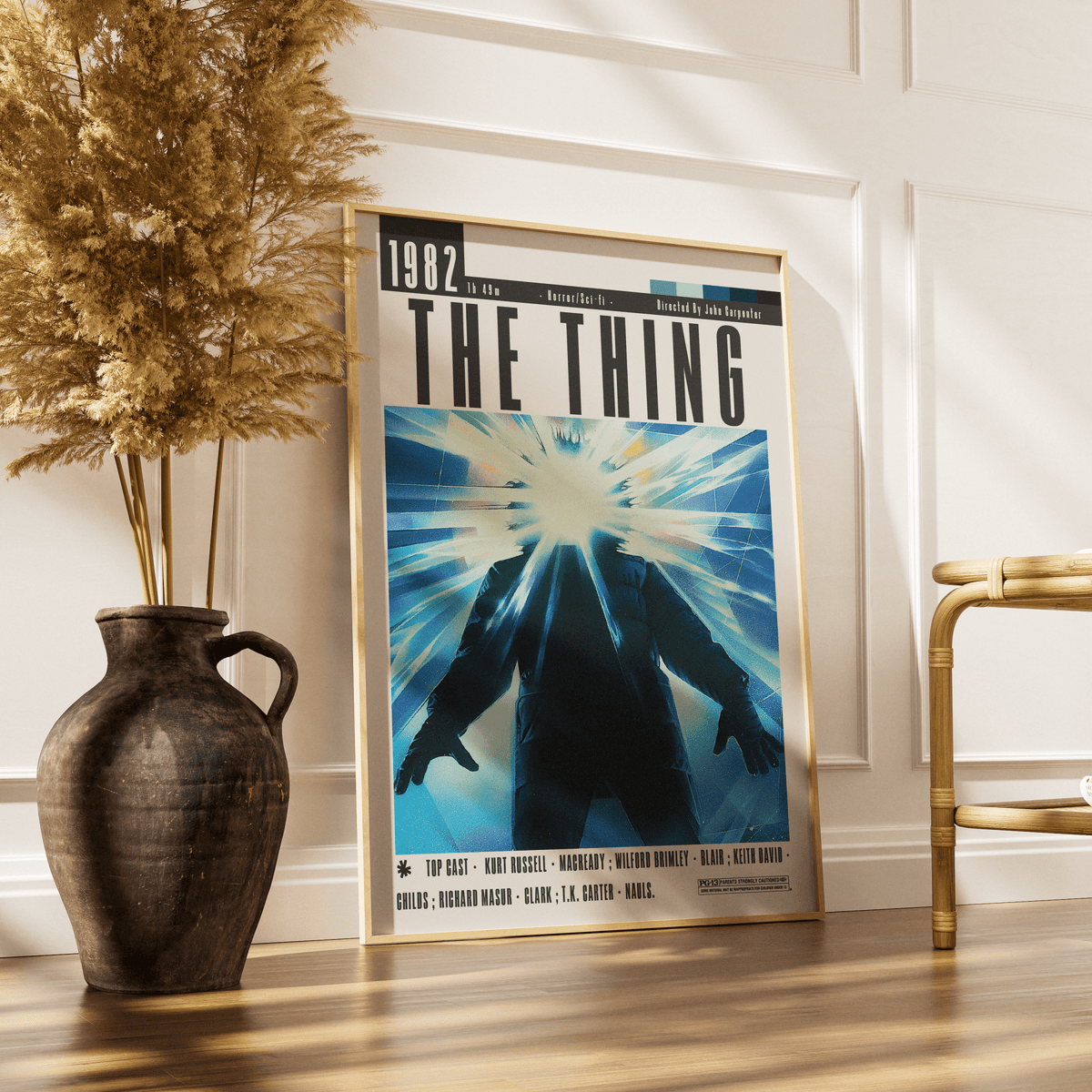 The Thing 1982 horror film poster — John Carpenter Kurt Russell MacReady Antarctic alien wall art print UK