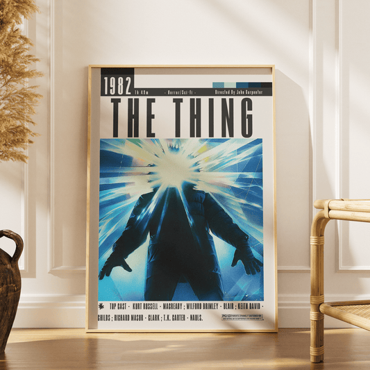 The Thing 1982 horror film poster — John Carpenter Kurt Russell MacReady Antarctic alien wall art print UK