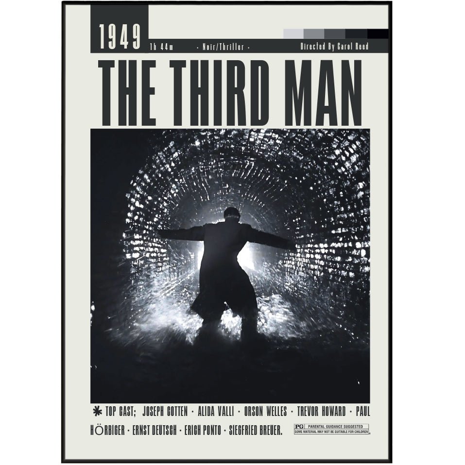 The Third Man 1949 minimalist movie poster print – 98types