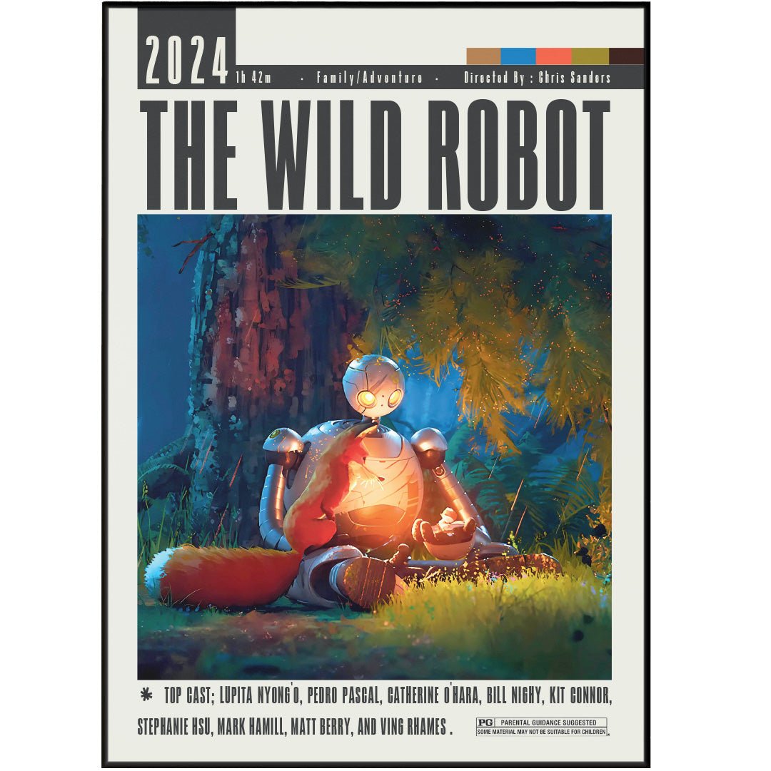The Wild Robot 2024 minimalist animated film poster print – 98types
