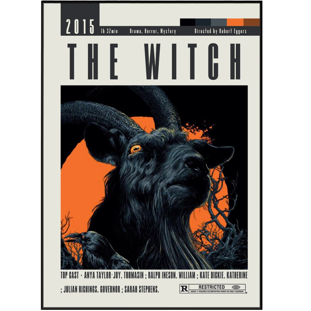 The Witch 2015 horror film poster β Robert Eggers Thomasin Anya Taylor-Joy Black Phillip Puritan folk horror wall art print UK