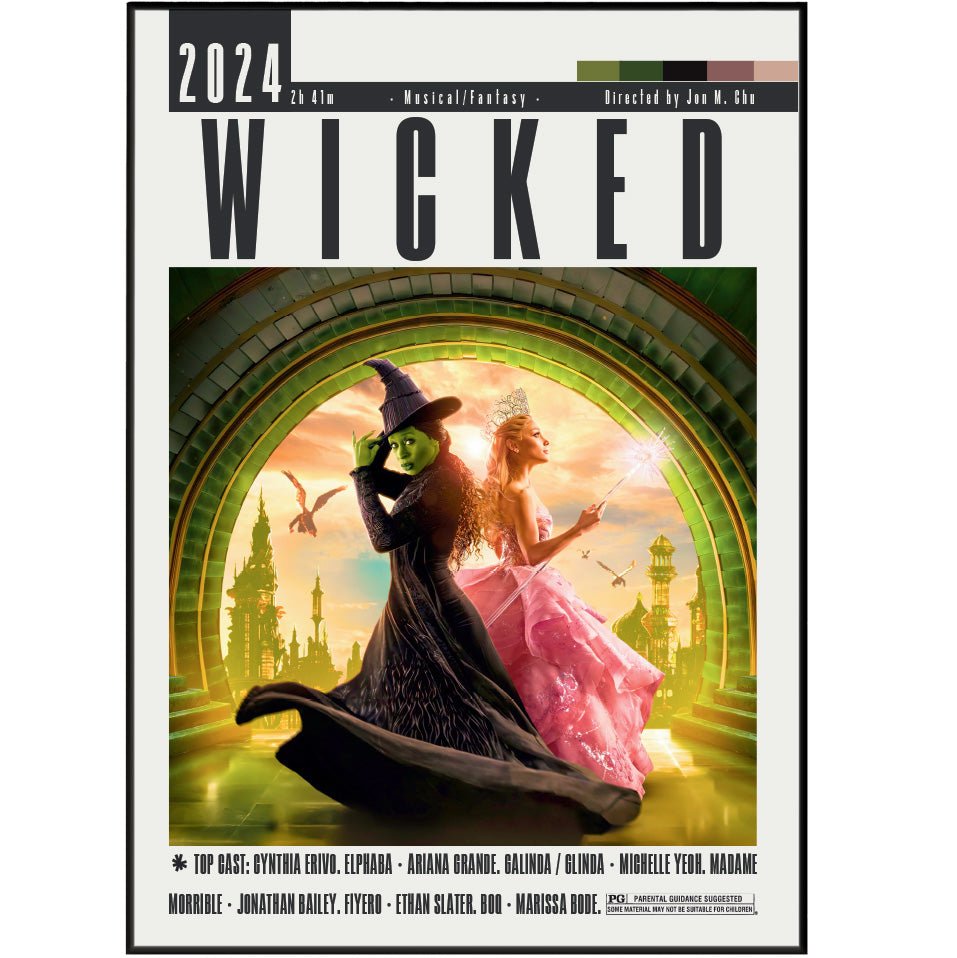 Wicked 2024 minimalist movie poster print – 98types