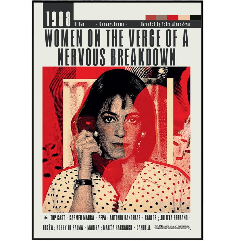 Women on the Verge of a Nervous Breakdown (1988) Movie Posters - 98typesModern Minimal Movies