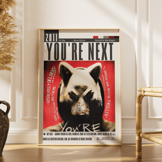 You're Next 2011 horror film poster — Adam Wingard Erin animal masked killers home invasion wall art print UK
