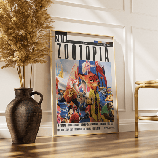 Zootopia 2016 Disney animated film poster — Judy Hopps Nick Wilde discrimination wall art print UK