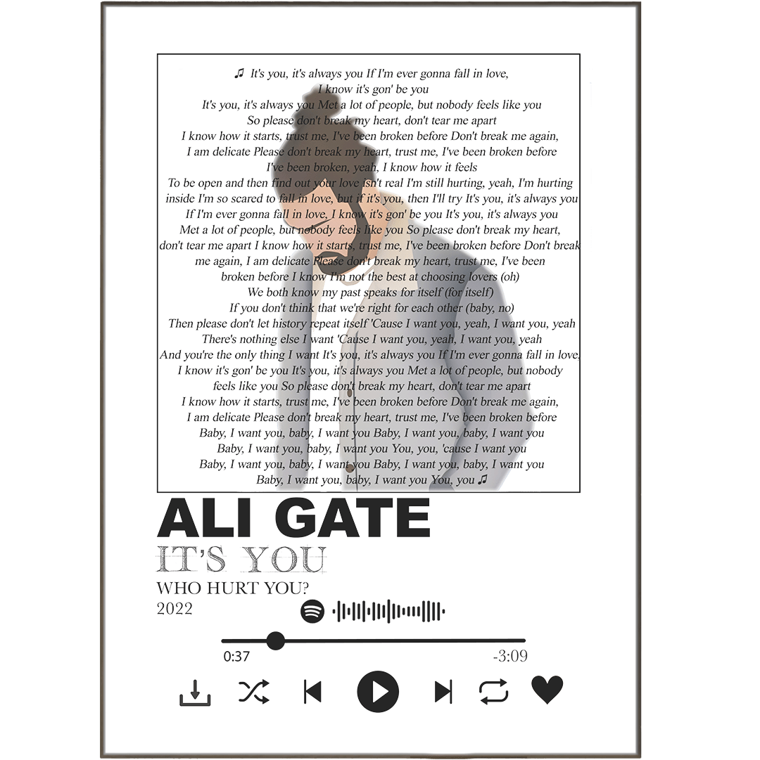 Ali Gatie - it's you lyrics Poster - 98types
