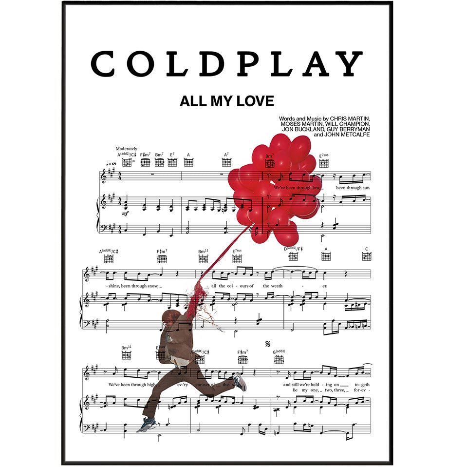 Coldplay - All my love Poster - 98typesMusic