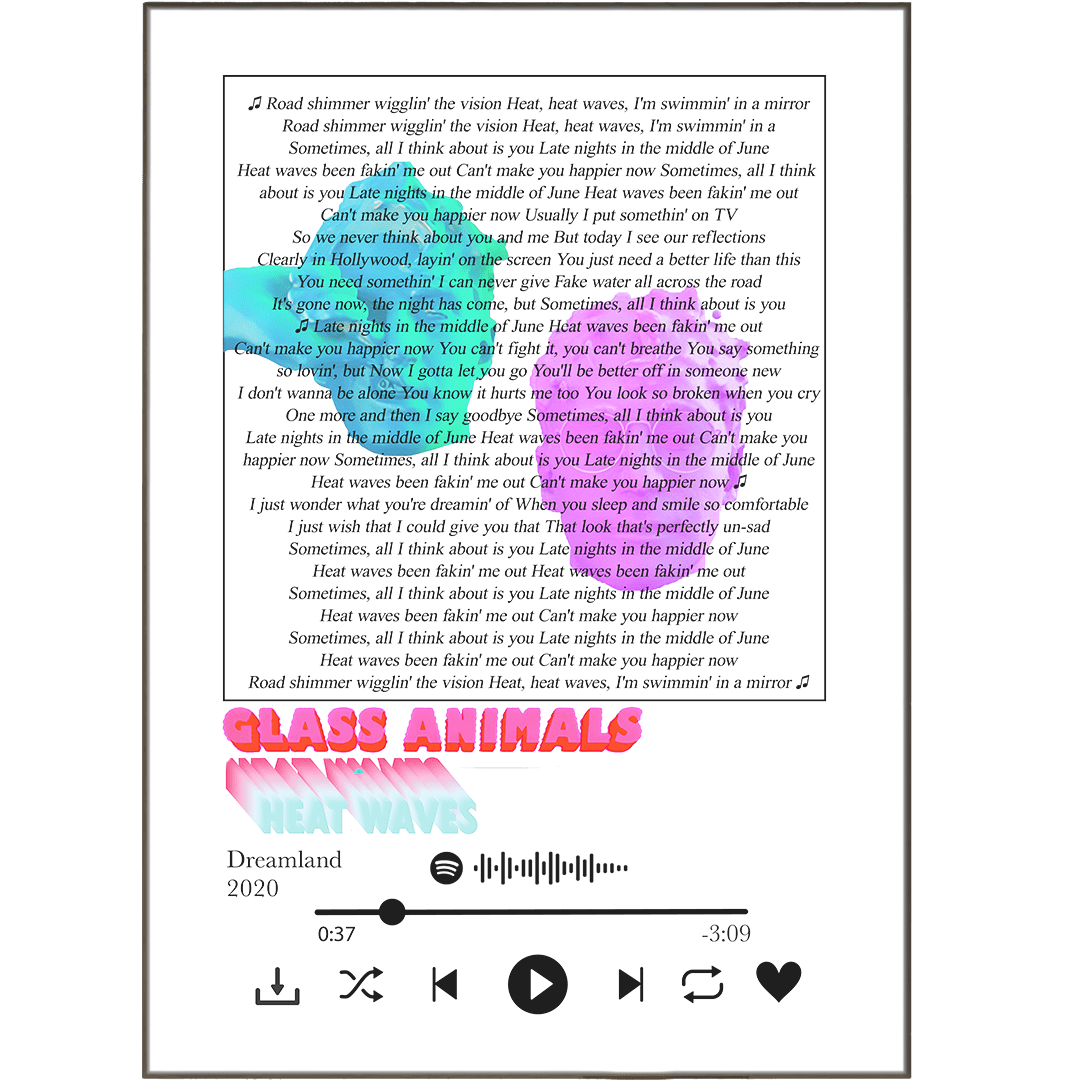 Glass Animals - Heat waves lyrics Poster - 98types