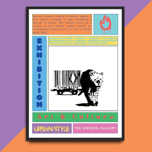 Barcode Leopard Street Art Poster - 98types