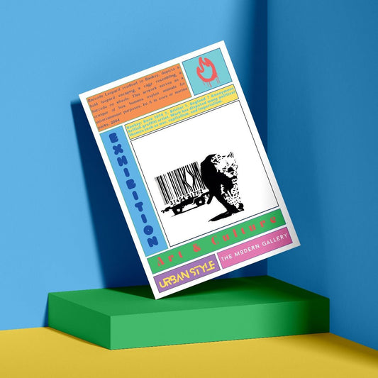 Barcode Leopard street art poster — wild animal barcode consumerism urban wall art print UK
r - 98types