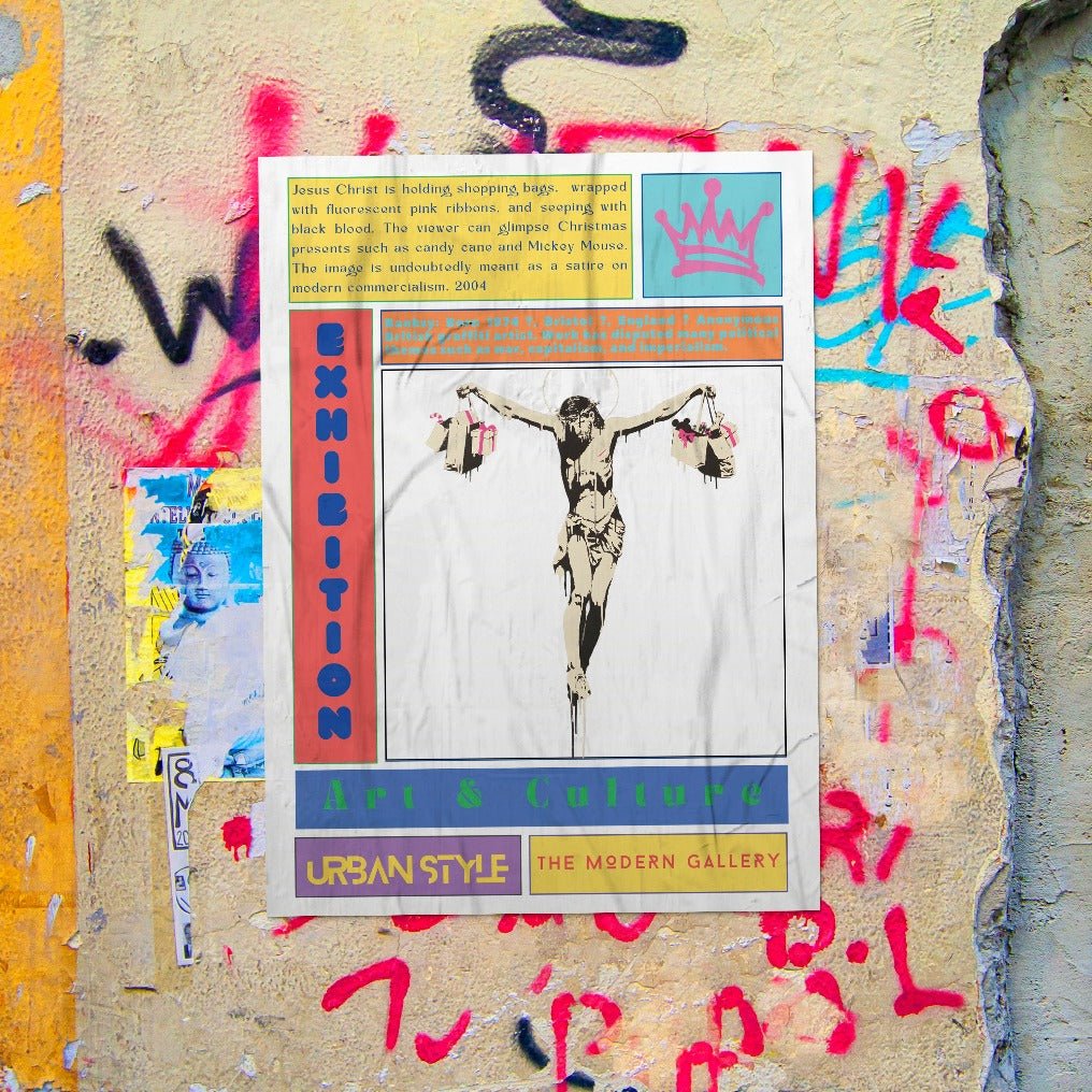 Christ with Shopping Bags Street Art Poster - 98types