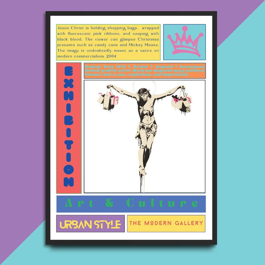 Christ with Shopping Bags Street Art Poster - 98types