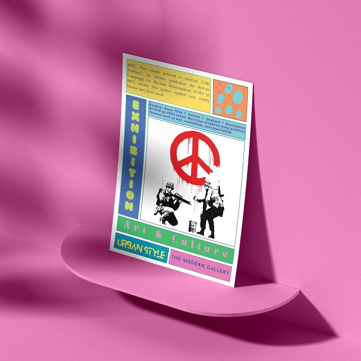 CND Soldiers street art poster — military peace sign anti-war urban graffiti wall art print UK