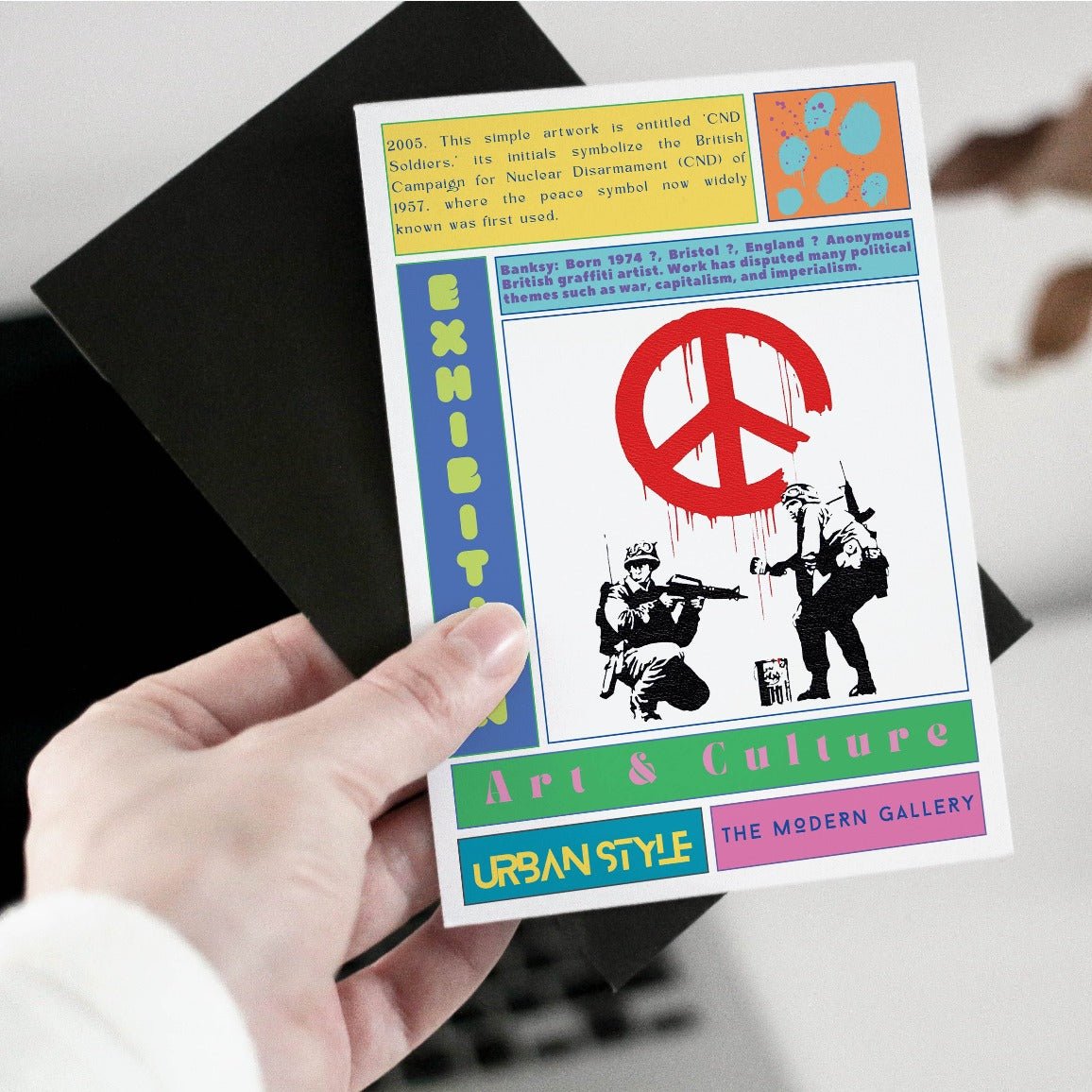 CND Soldiers street art poster — military peace sign anti-war urban graffiti wall art print UK