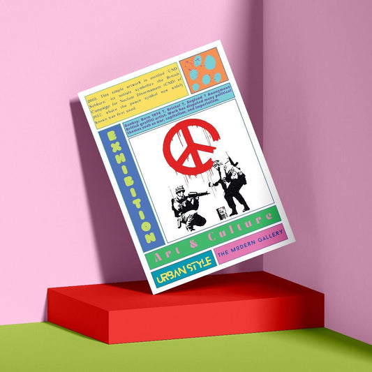 CND Soldiers street art poster — military peace sign anti-war urban graffiti wall art print UK