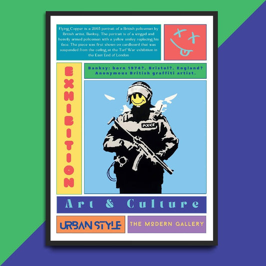 Flying Copper Street Art Poster - 98types