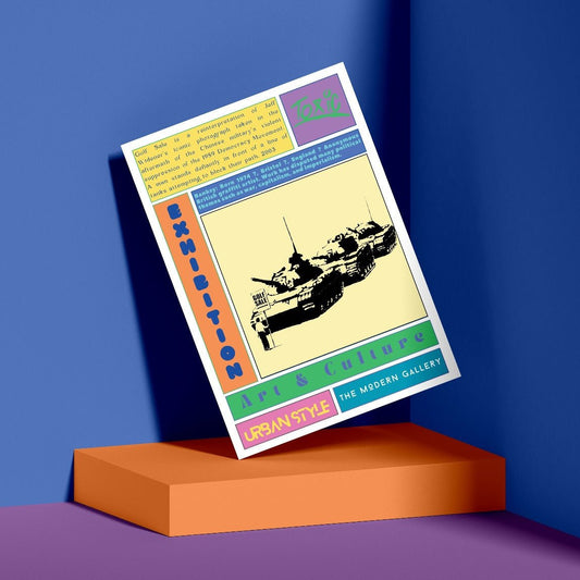 Golf Sale street art poster — rioter throwing golf sale sign urban graffiti wall art print UK