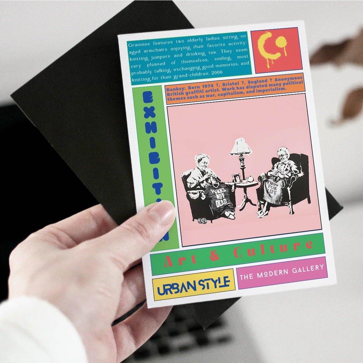 Grannies 2006 street art poster — elderly women knitting anti-war urban graffiti wall art print UK - 98types