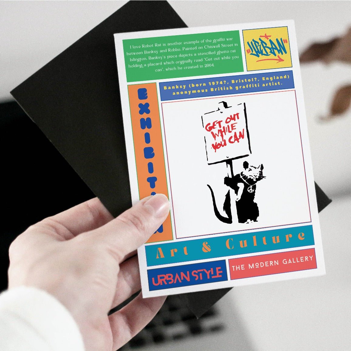 Banksy-style Rat street art poster — graffiti rat urban wall art print UK - 98types