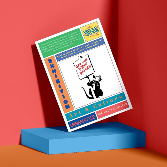 Banksy-style Rat street art poster — graffiti rat urban wall art print UK - 98types