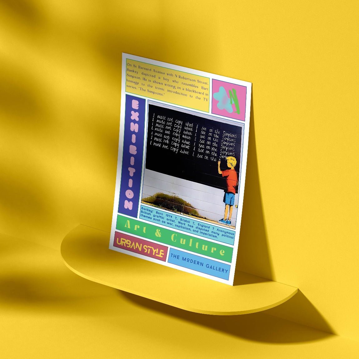 I Must Not Copy What I See on the Simpsons Street Art Poster - 98types